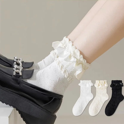 Velluxe Lace Ruffle Socks Set (3 Pairs)
