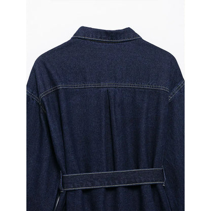 Velluxe Belted Denim Jacket & Wide Leg Jean Set