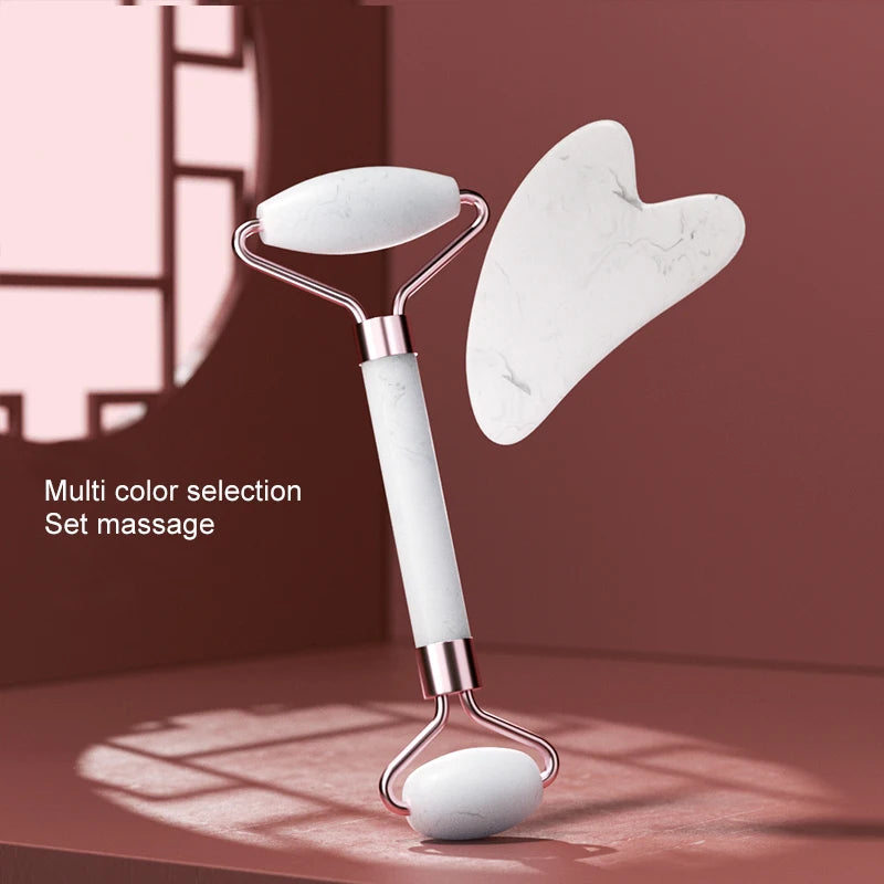Velluxe Rose Quartz Face Roller & Gua Sha Set