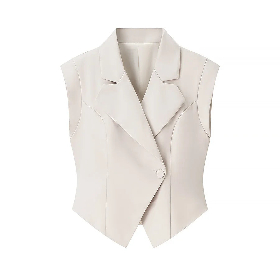 Velluxe Chic Slim Vest & Wide Leg Pants Set
