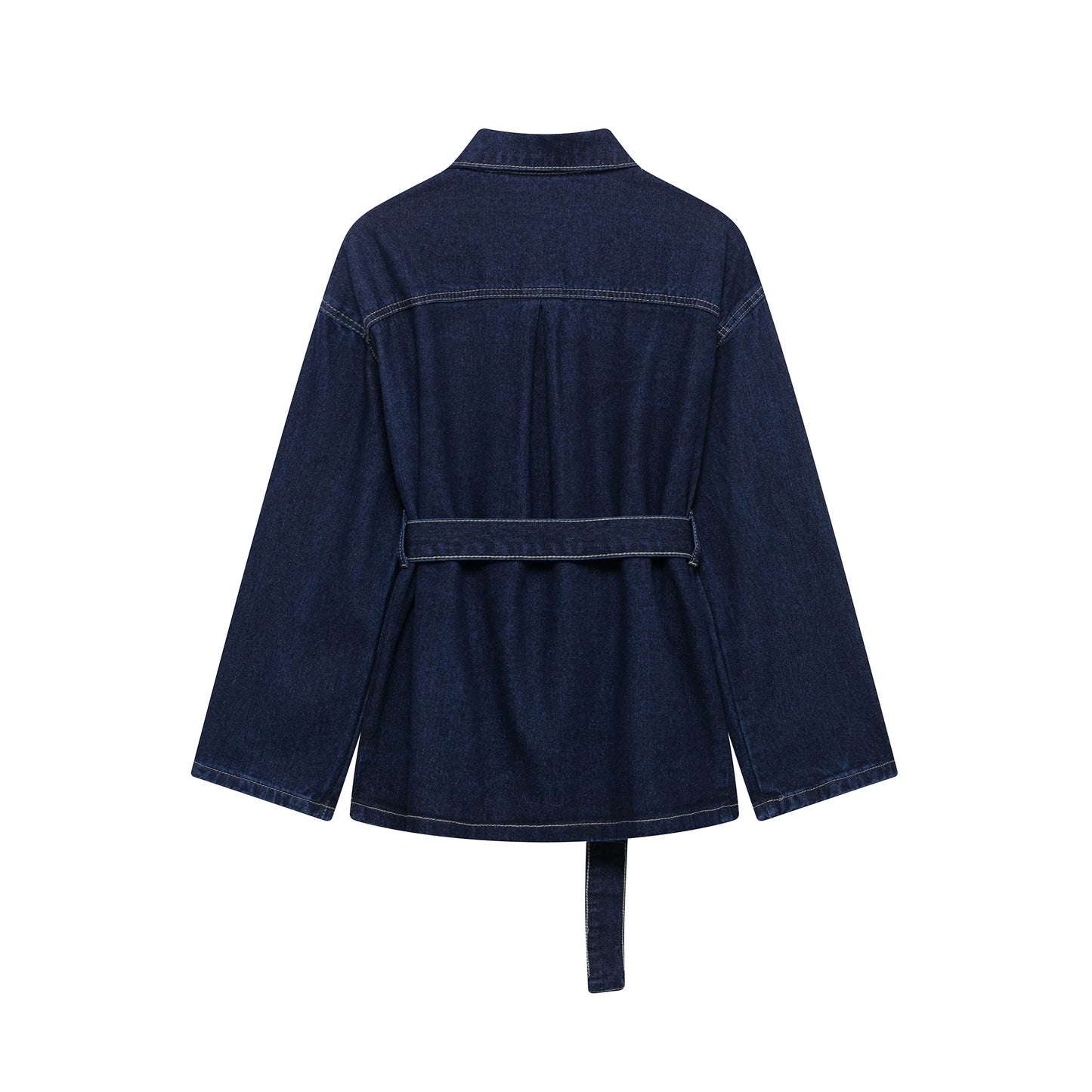 Velluxe Belted Denim Jacket & Wide Leg Jean Set