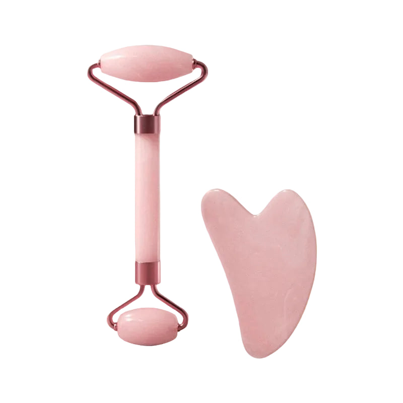 Velluxe Rose Quartz Face Roller & Gua Sha Set