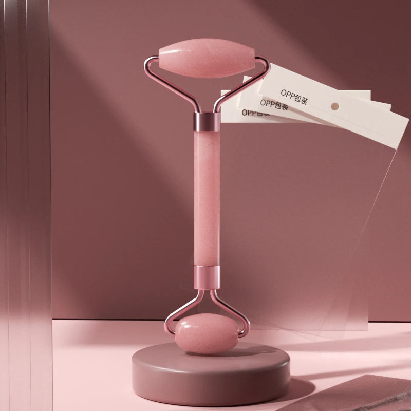 Velluxe Rose Quartz Face Roller & Gua Sha Set