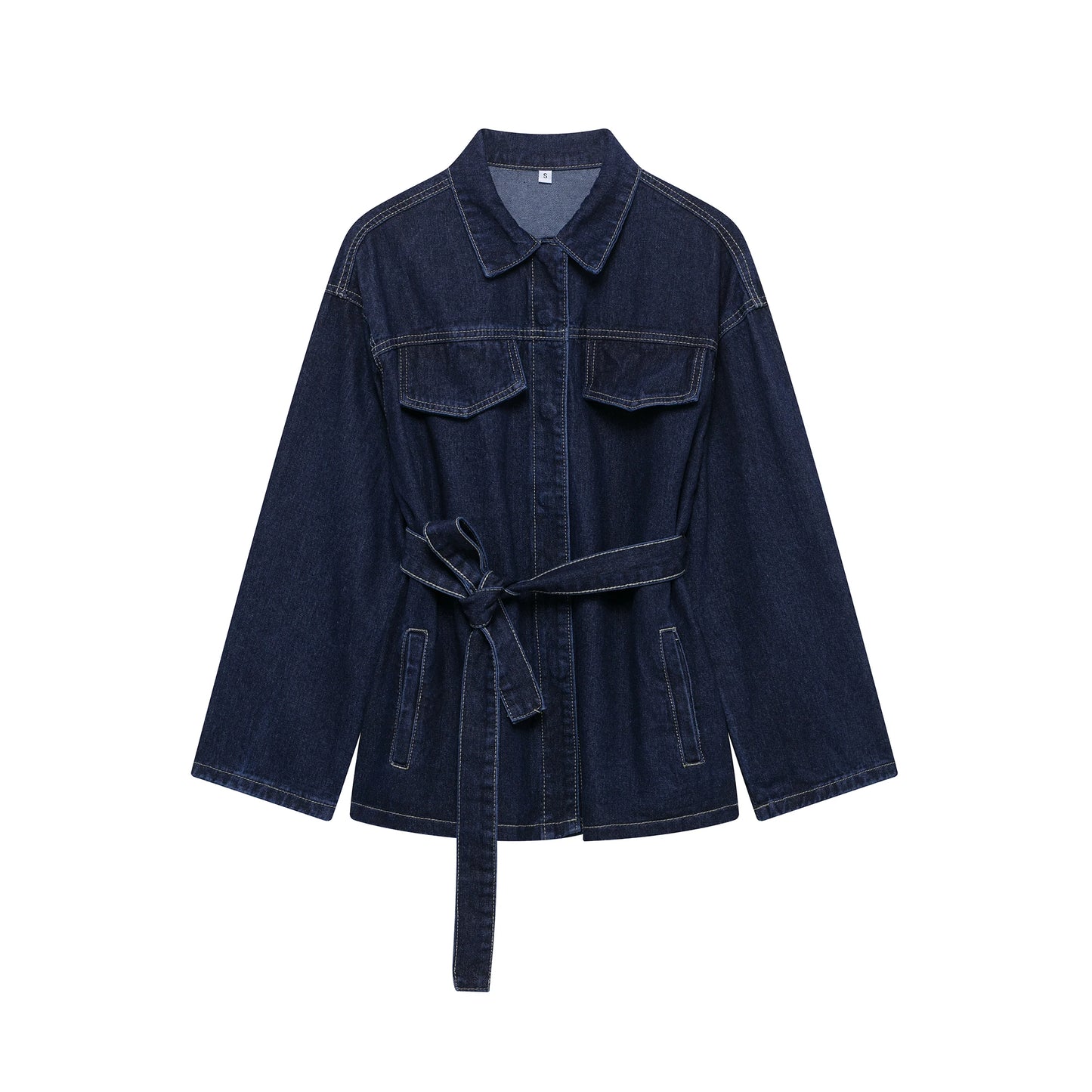 Velluxe Belted Denim Jacket & Wide Leg Jean Set