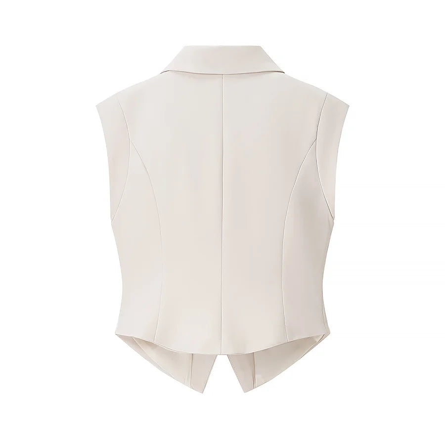 Velluxe Chic Slim Vest & Wide Leg Pants Set