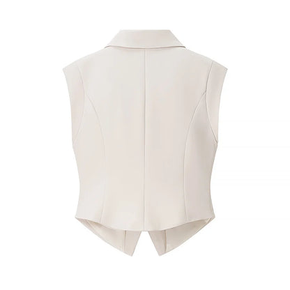 Velluxe Chic Slim Vest & Wide Leg Pants Set