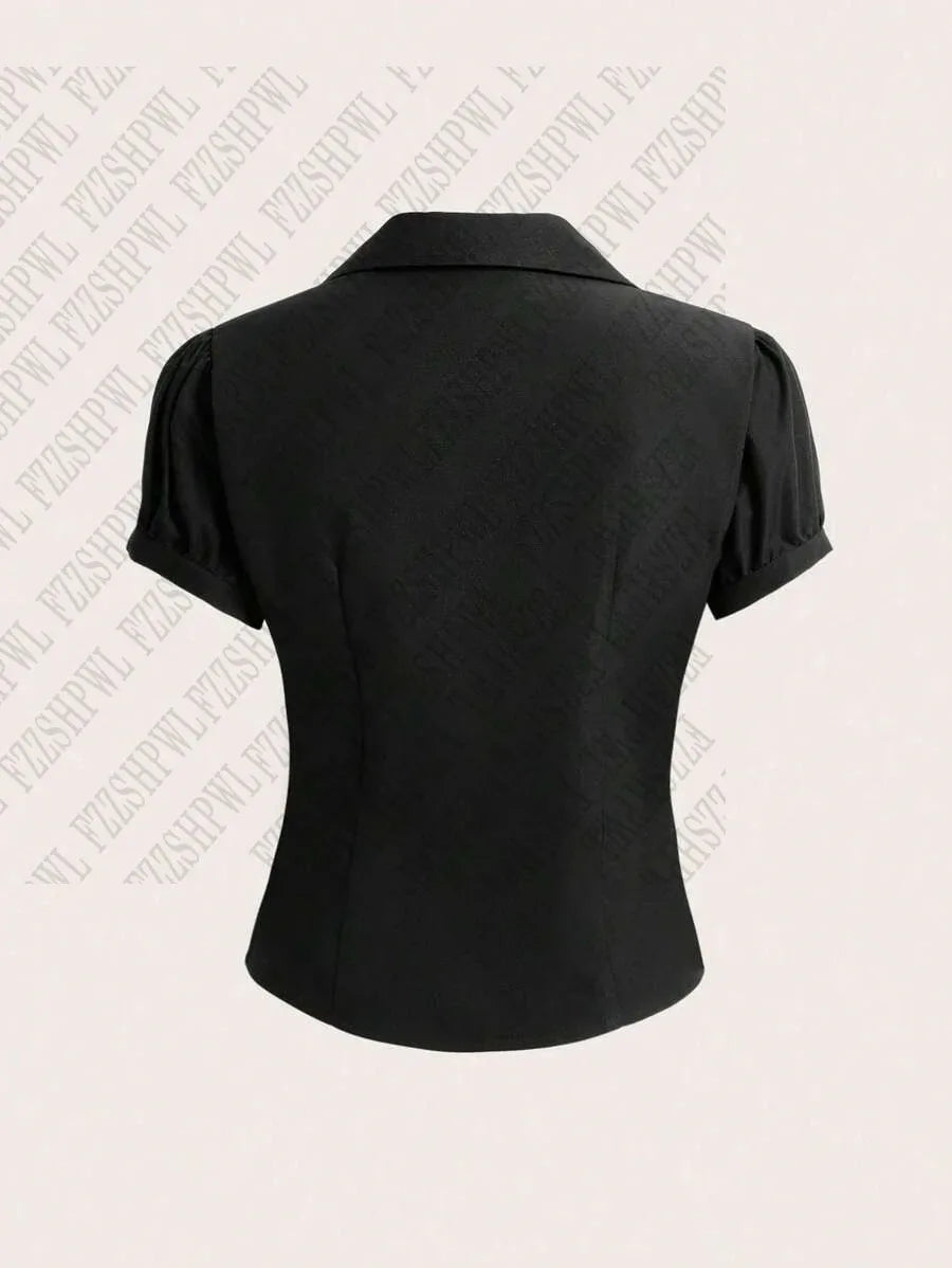 Velluxe Y2K Slim V-Neck Shirt