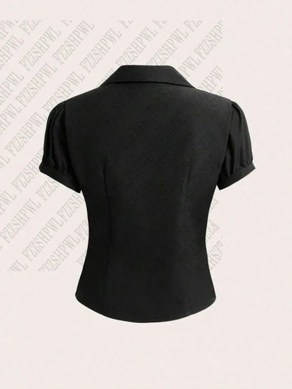 Velluxe Y2K Slim V-Neck Shirt