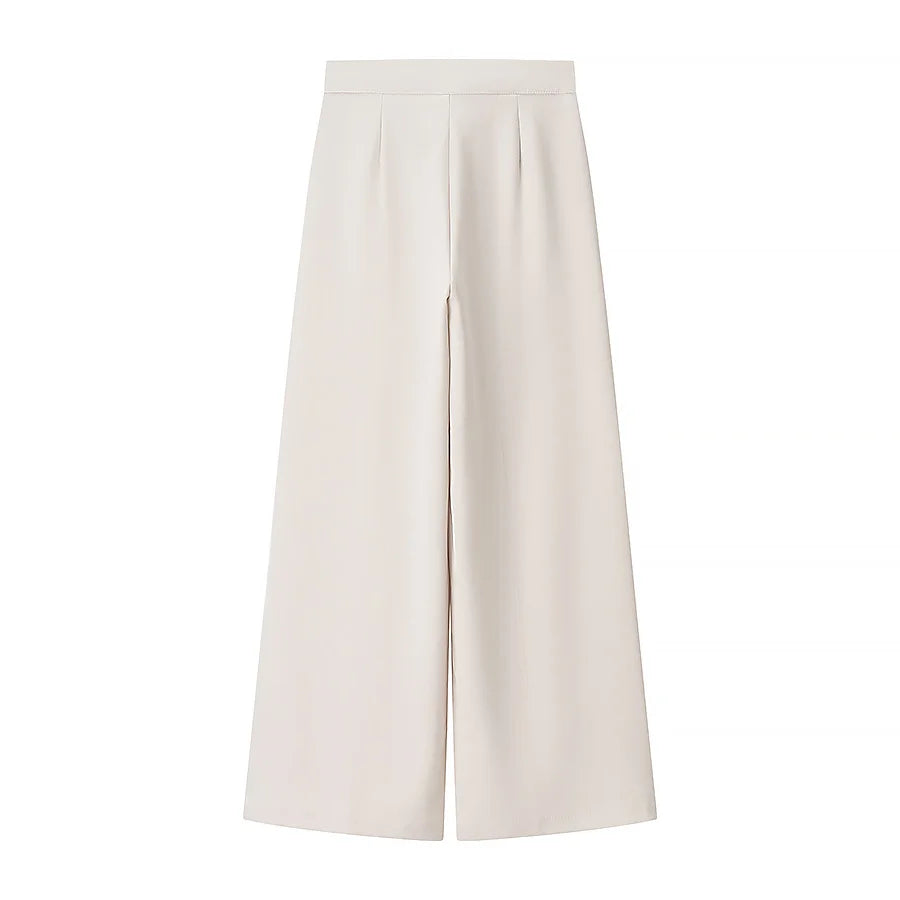 Velluxe Chic Slim Vest & Wide Leg Pants Set